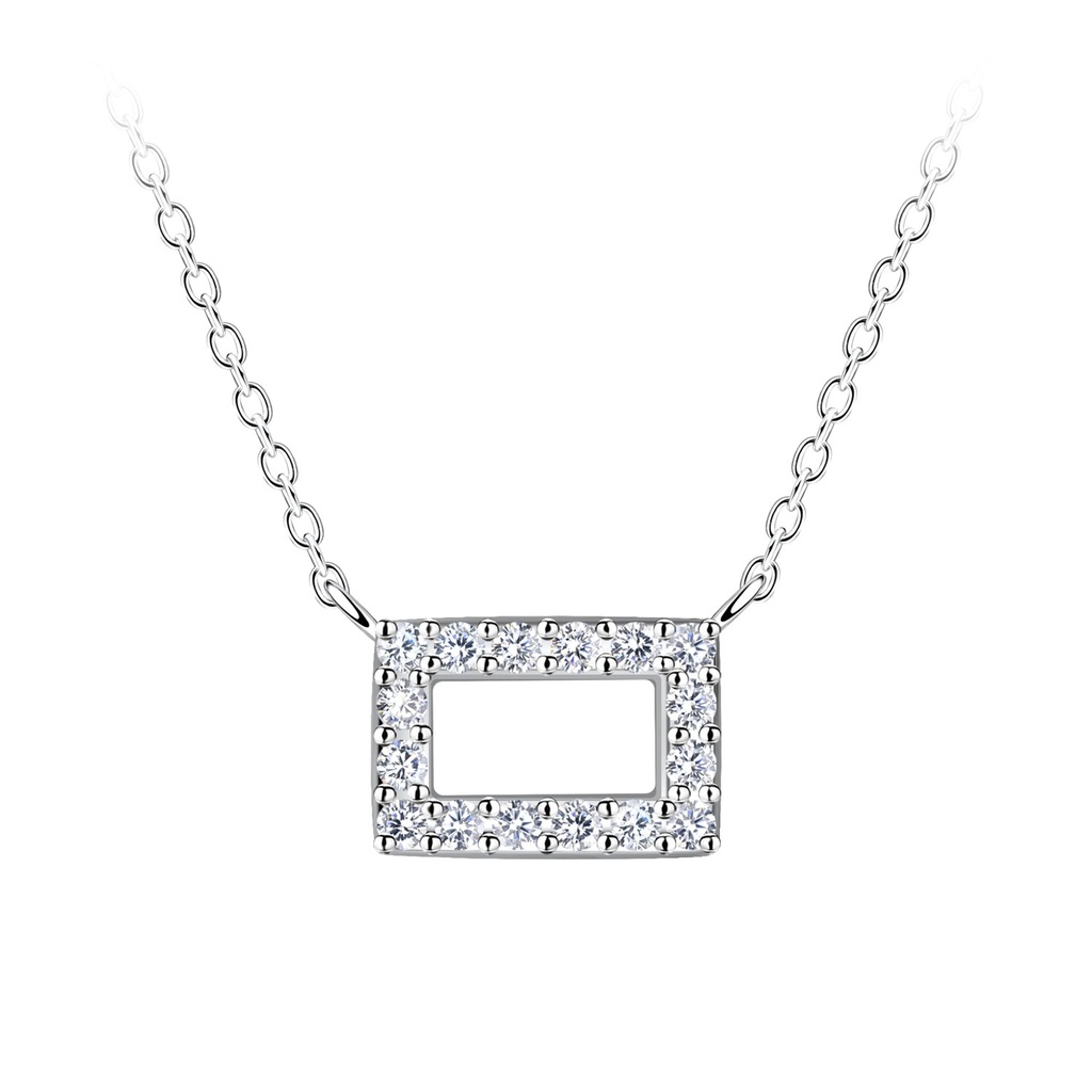 Collier rectangle en argent