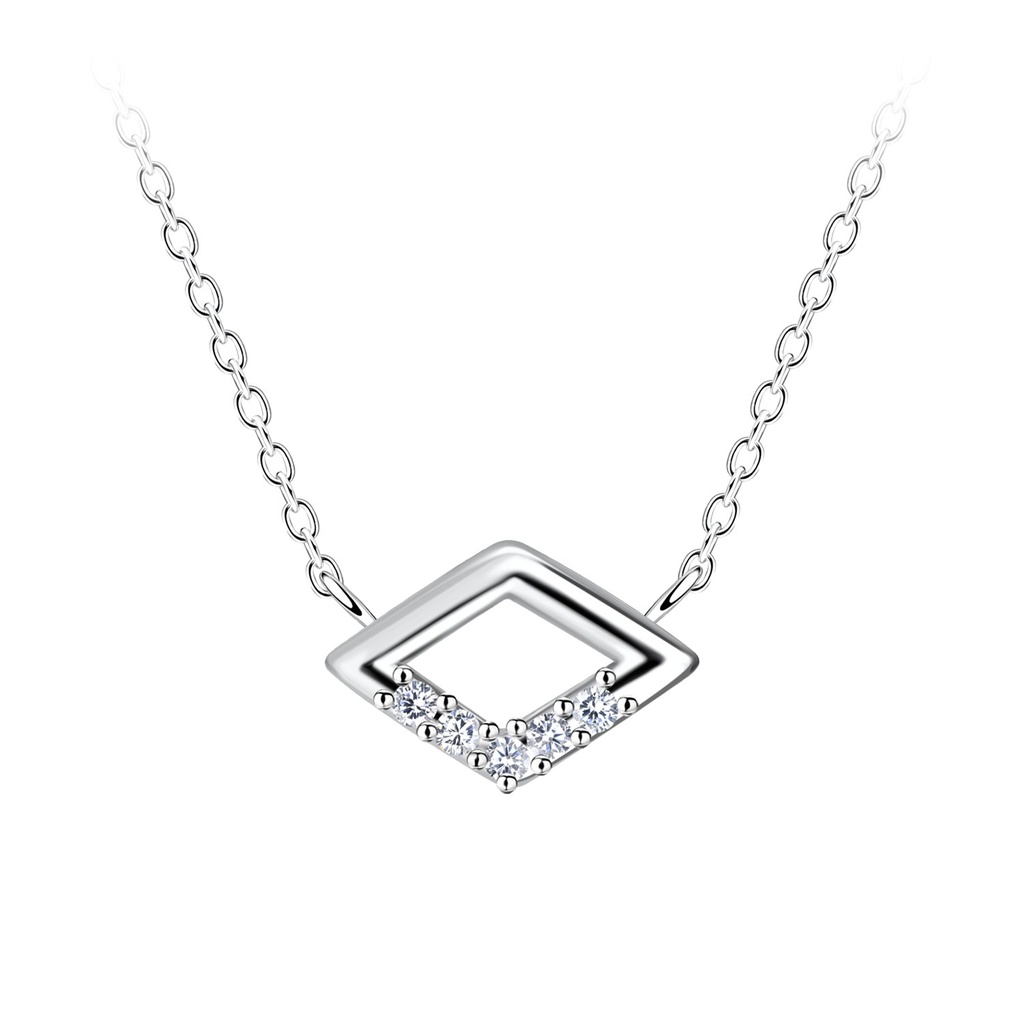 Collier en forme de diamant en argent