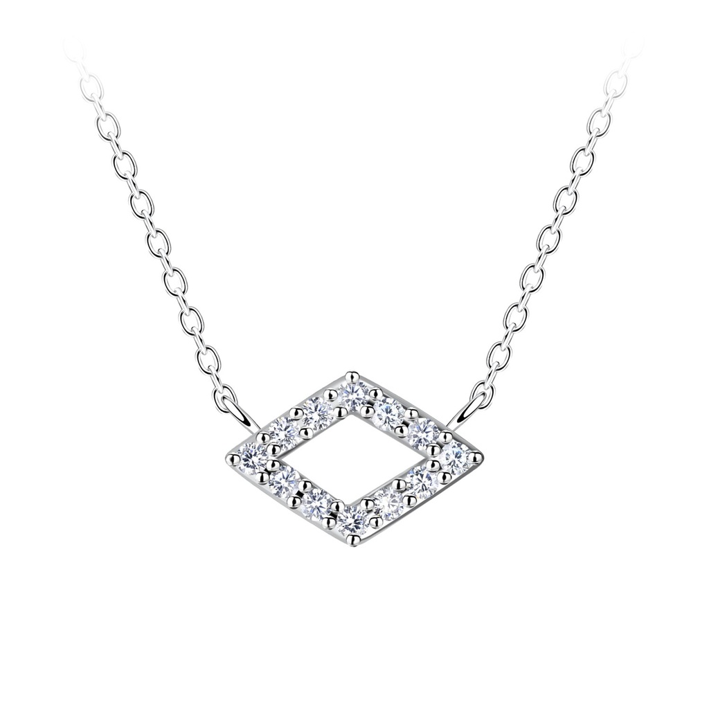 Collier en forme de diamant en argent