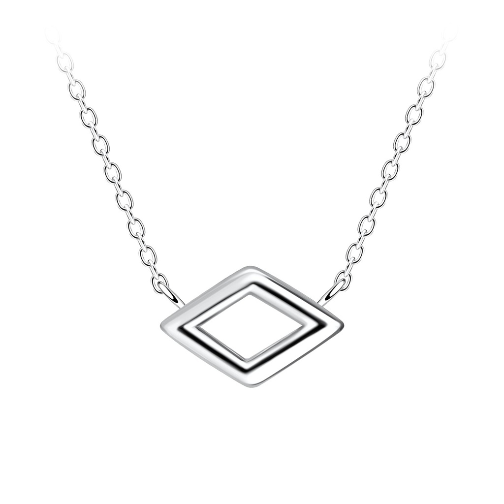 Silver Diamond Shaped Necklace