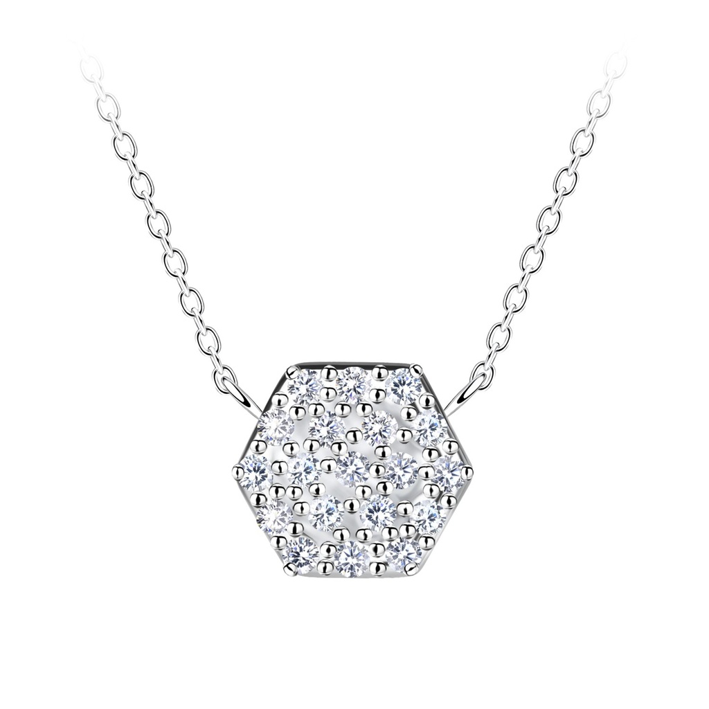 Silver Hexagon Necklace