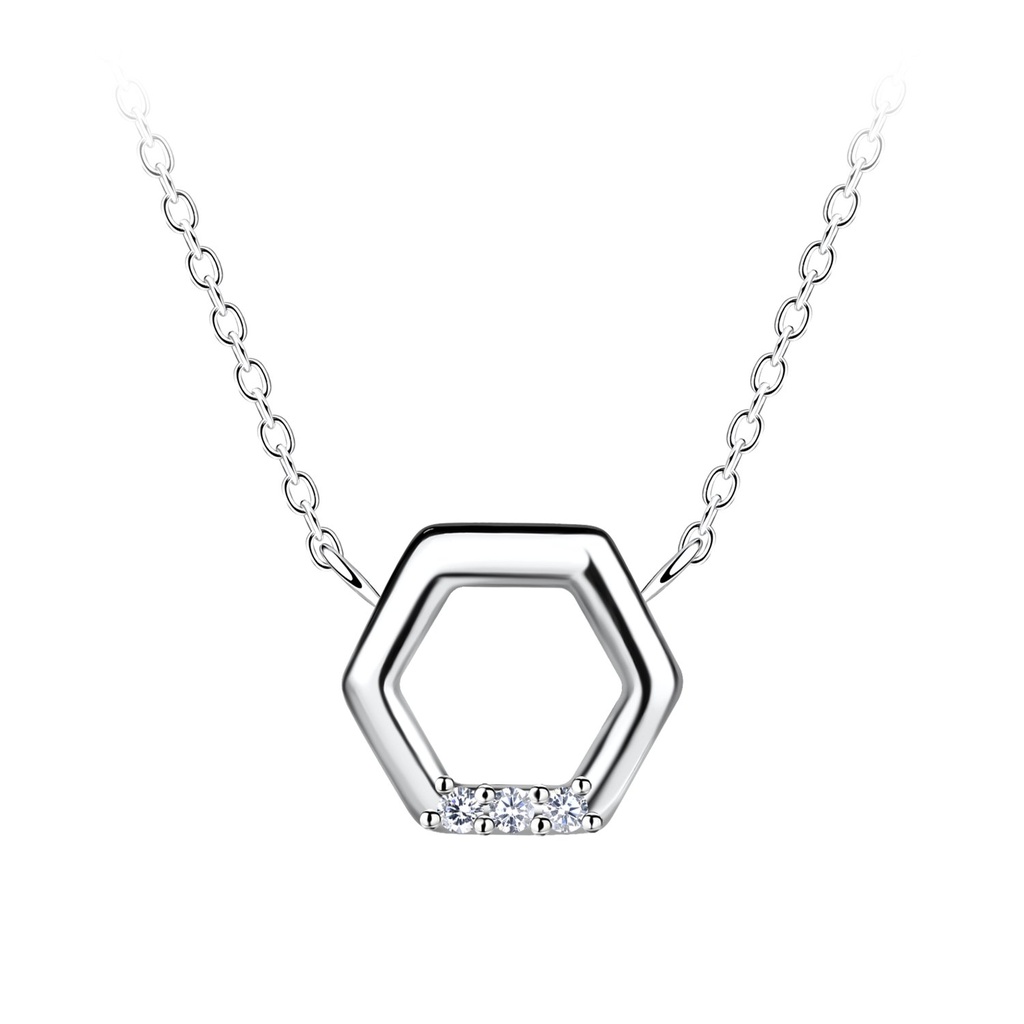 Silver Hexagon Necklace