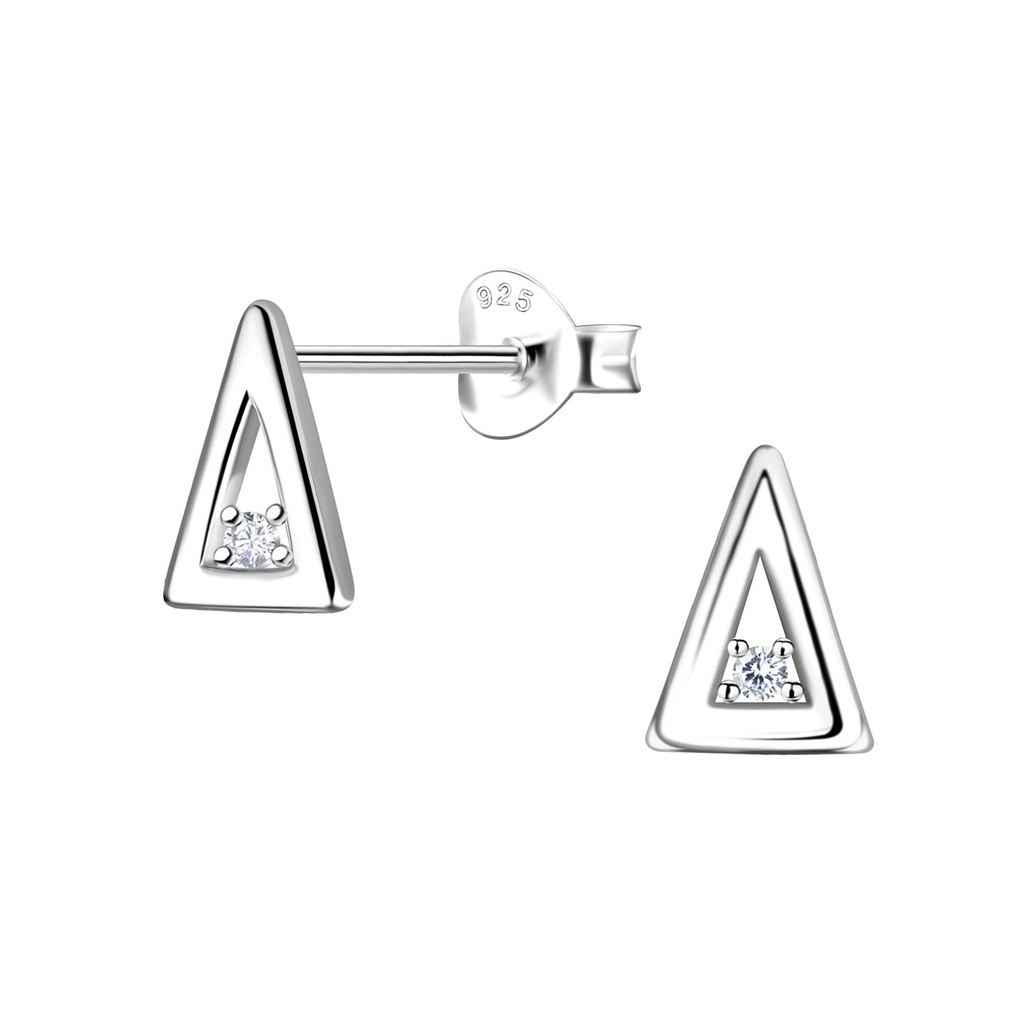 Puces d'oreilles triangle en argent