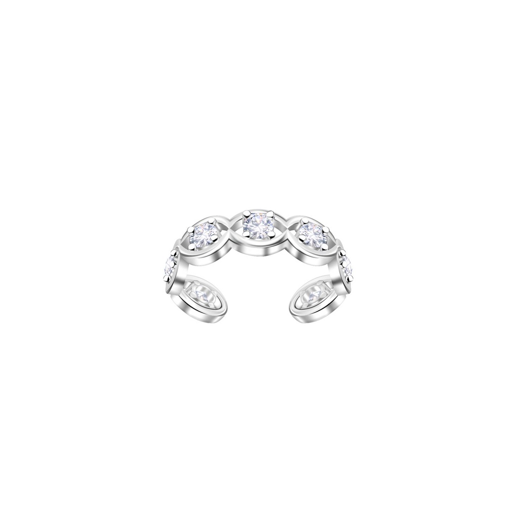[10036411] Silver Patterned Ear Cuff