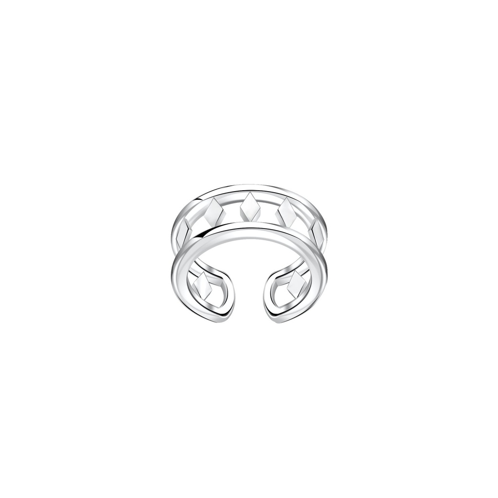 [10036409] Silver Patterned Ear Cuff