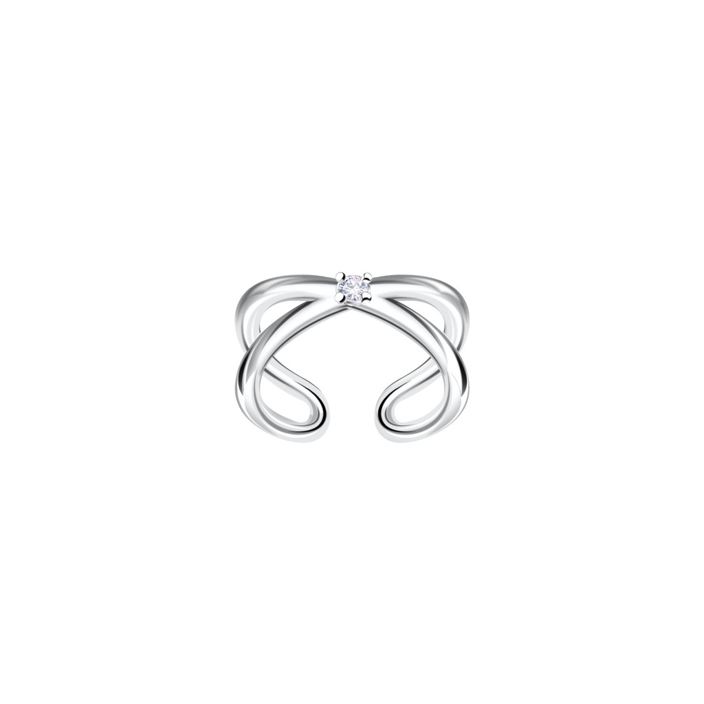 [10036405] Silver Cross Ear Cuff