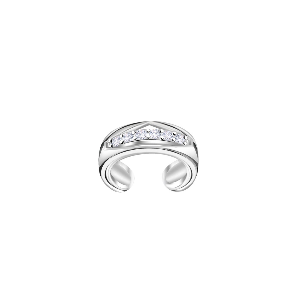 [10036406] Silver Geometric Ear Cuff