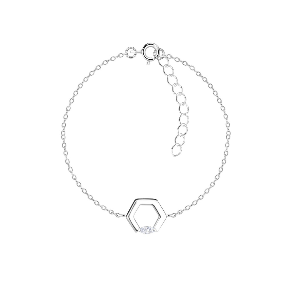 [10037019] Bracelet hexagone en argent