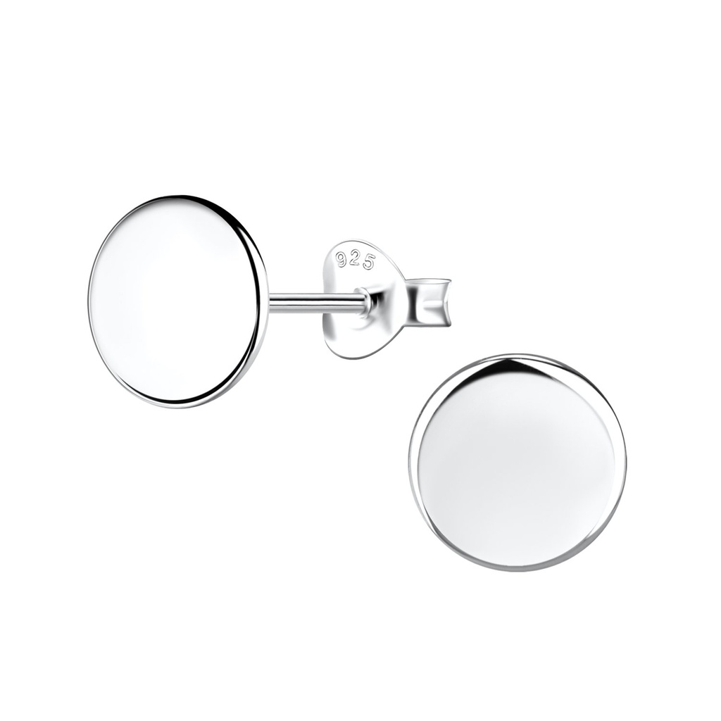 [10037457] Silver Round Stud Earrings