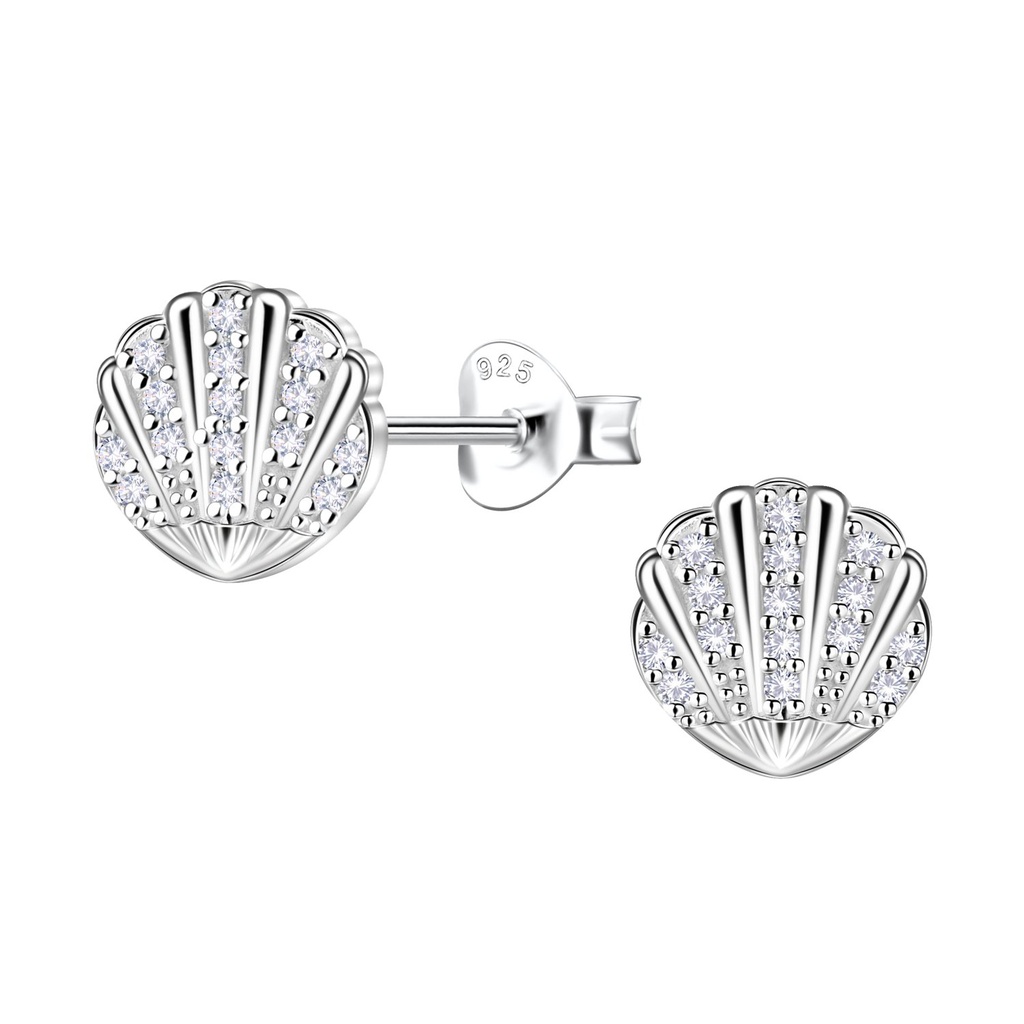 Puces d'oreilles coquillage en argent