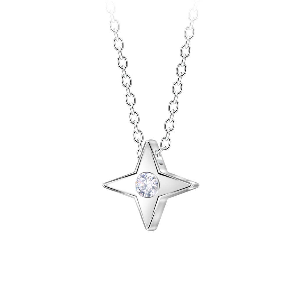 Silver Star Beaded Necklace