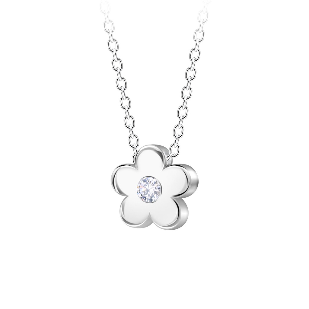 Collier fleur en argent