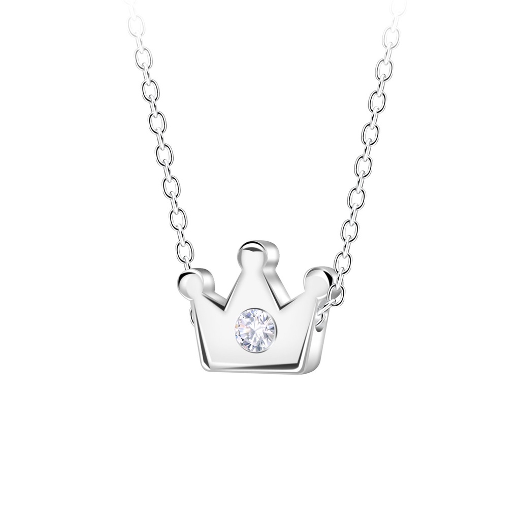 Silver Crown Beaded Necklace