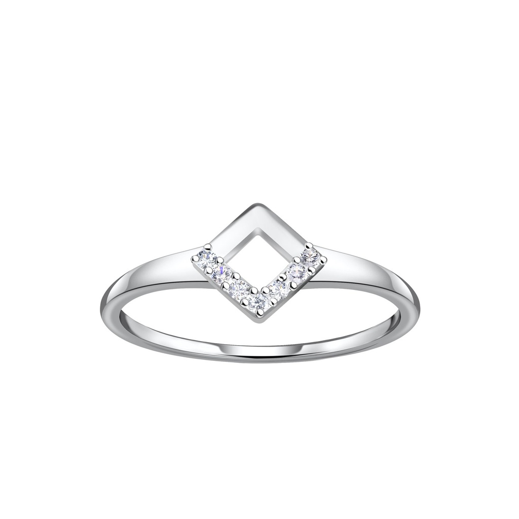 [10036949] Bague carrée en argent (EU 52 / US 6)