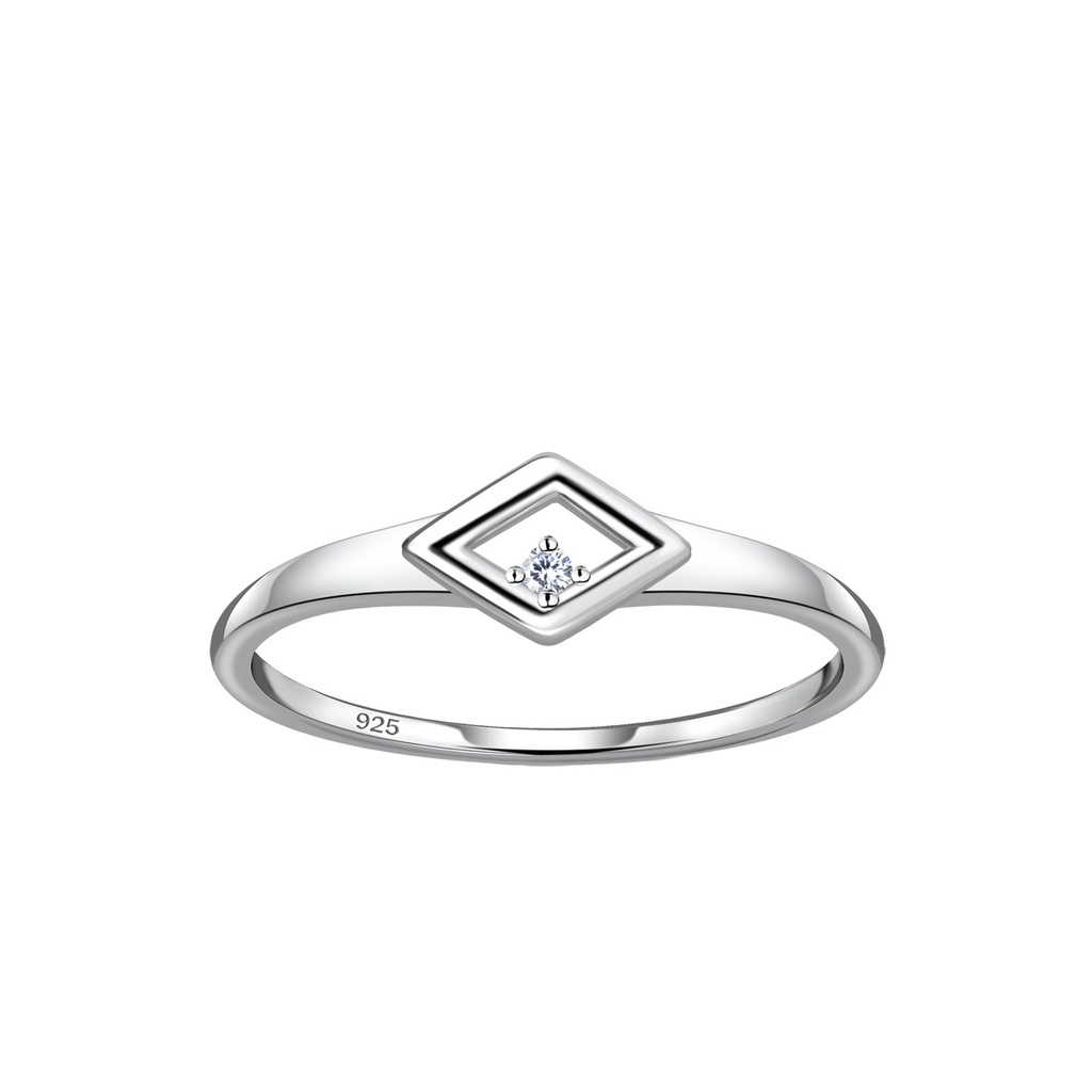 [10036994] Silver Diamond Shaped Ring (EU 52 / US 6)