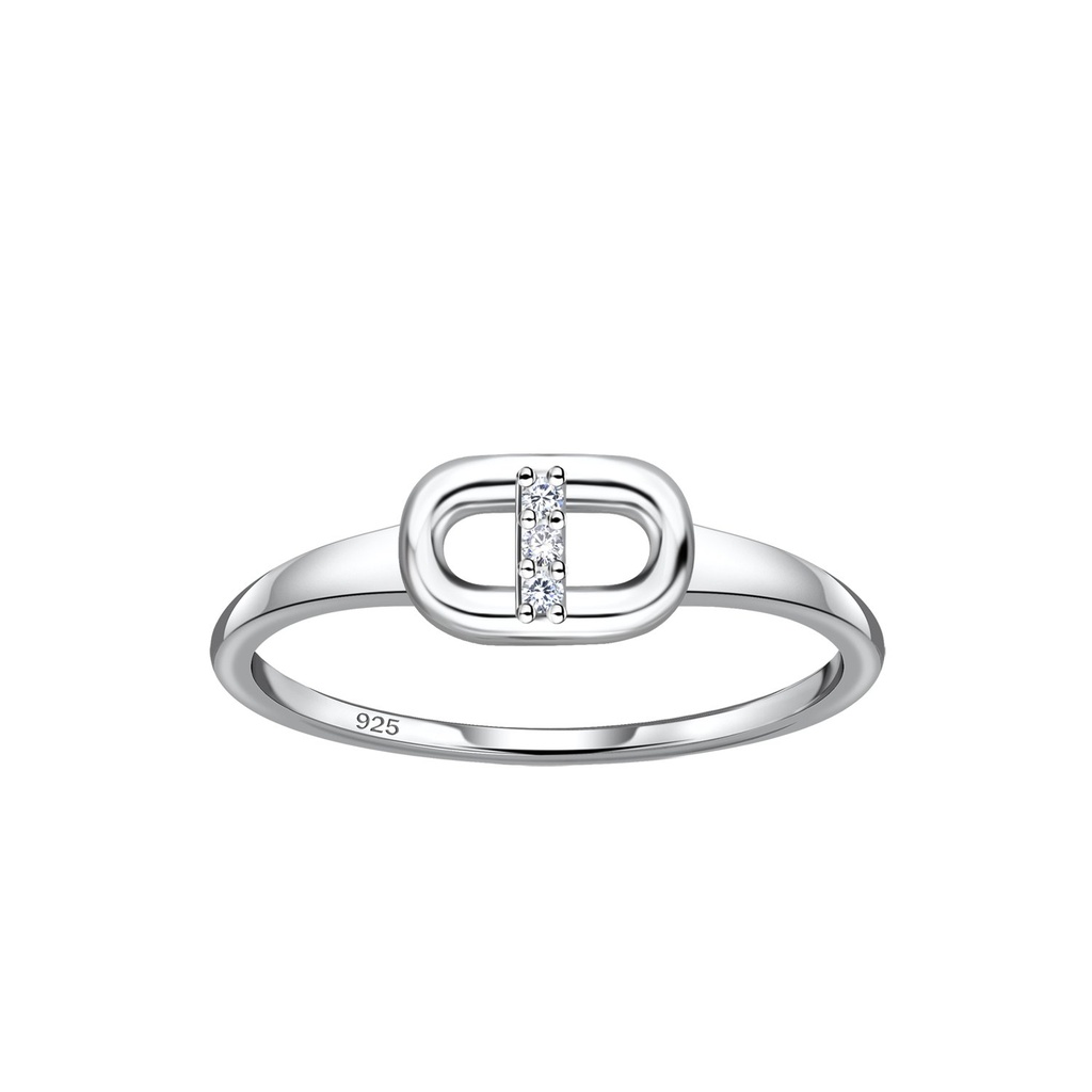 [10036967] Silver Oval Ring (EU 52 / US 6)