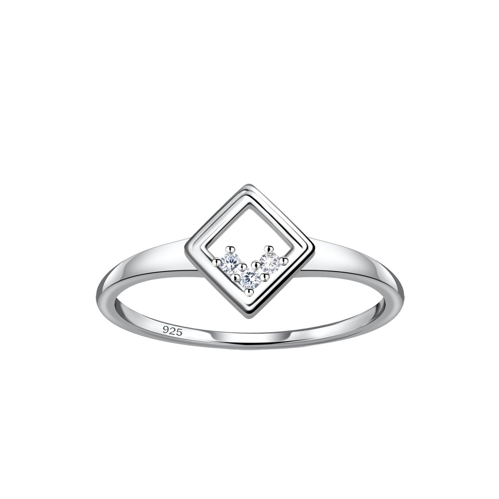 [10037000] Silver Square Ring (EU 52 / US 6)