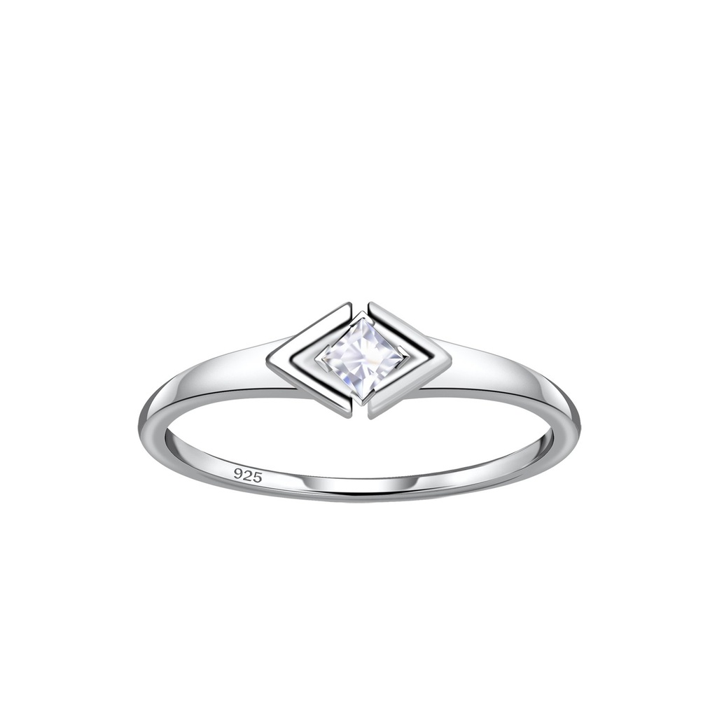 Silver Diamond Shaped Ring