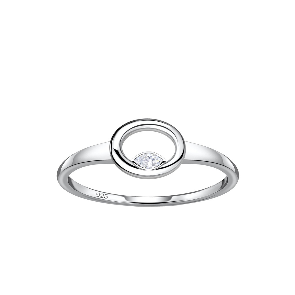 [10037003] Silver Oval Ring (EU 52 / US 6)