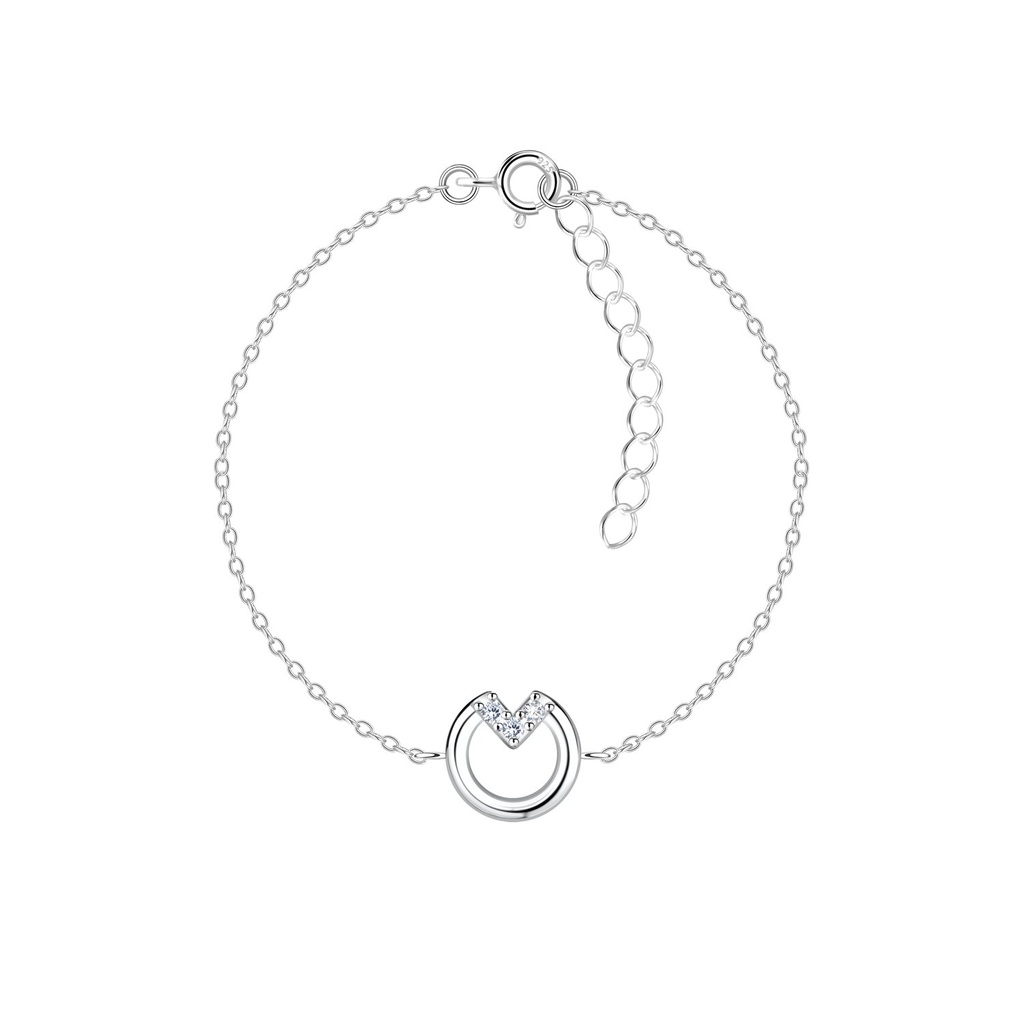 Bracelet V cercle en argent