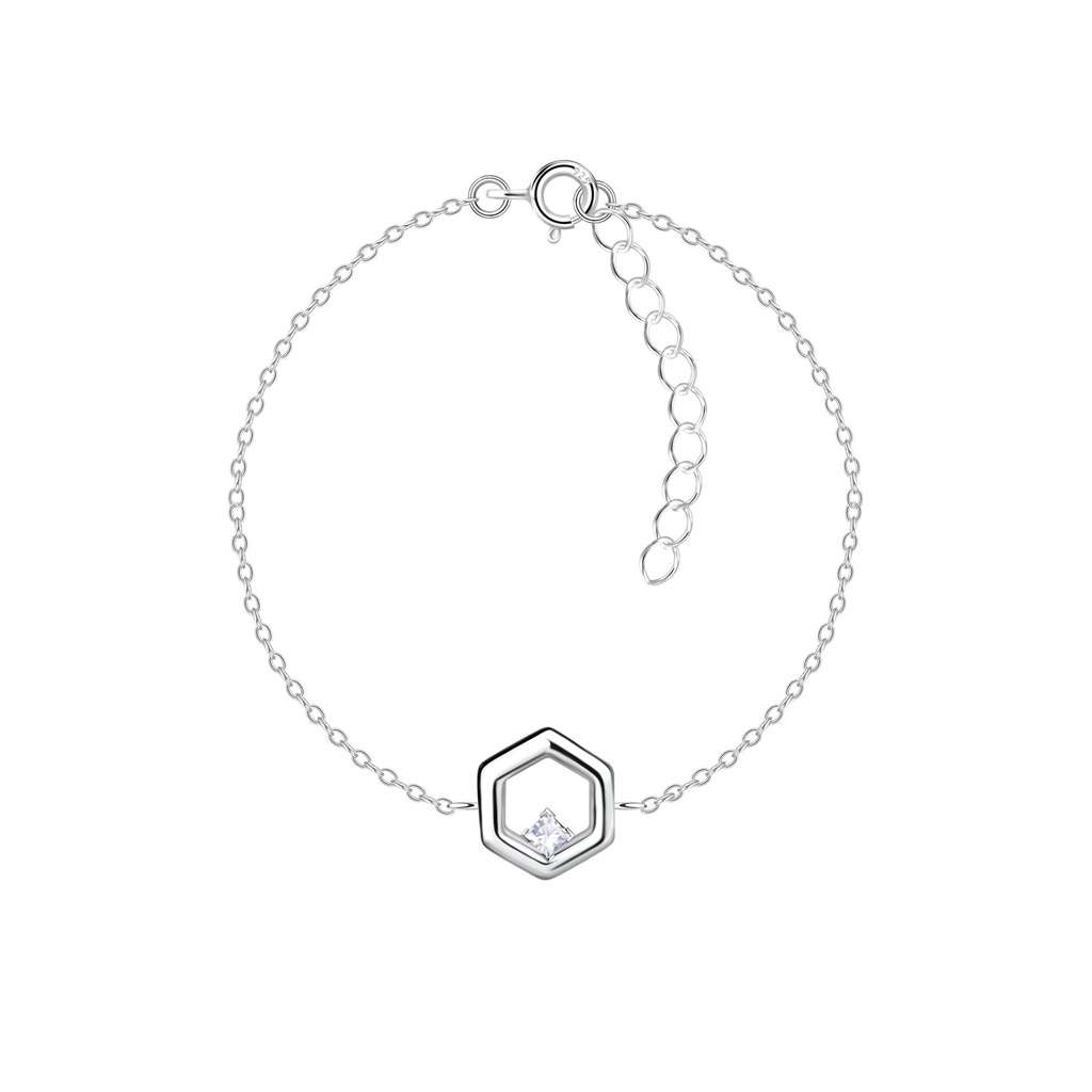 Bracelet hexagone en argent