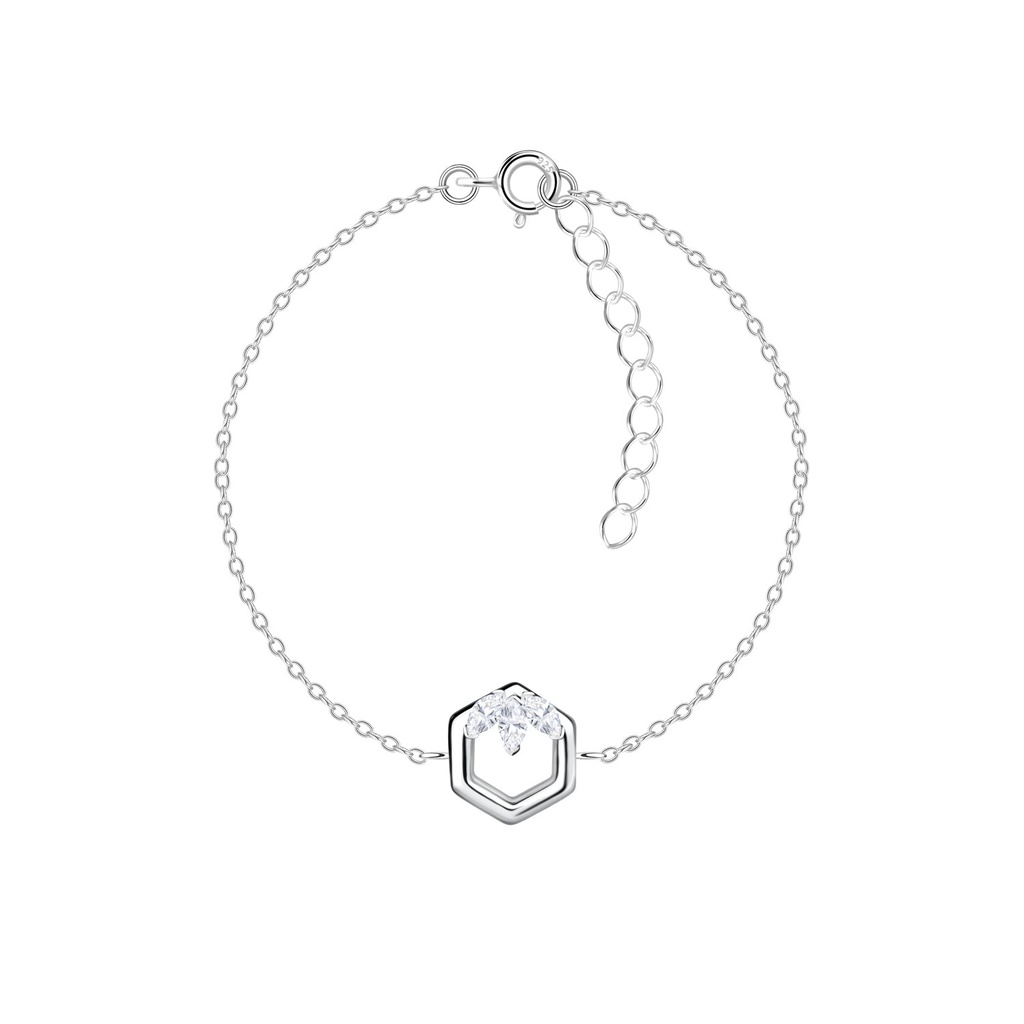 Bracelet hexagone en argent