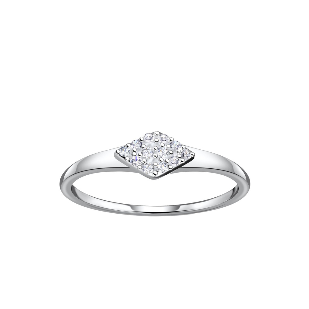 Silver Diamond Shaped Ring