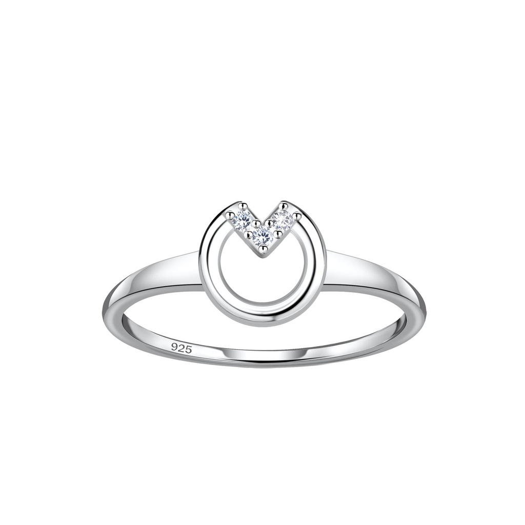 [10036955] Silver Circle V Ring (EU 52 / US 6)