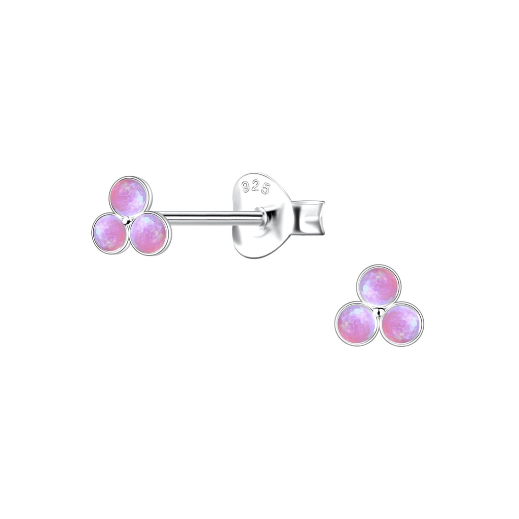 Puces d'oreilles opale géométriques en argent