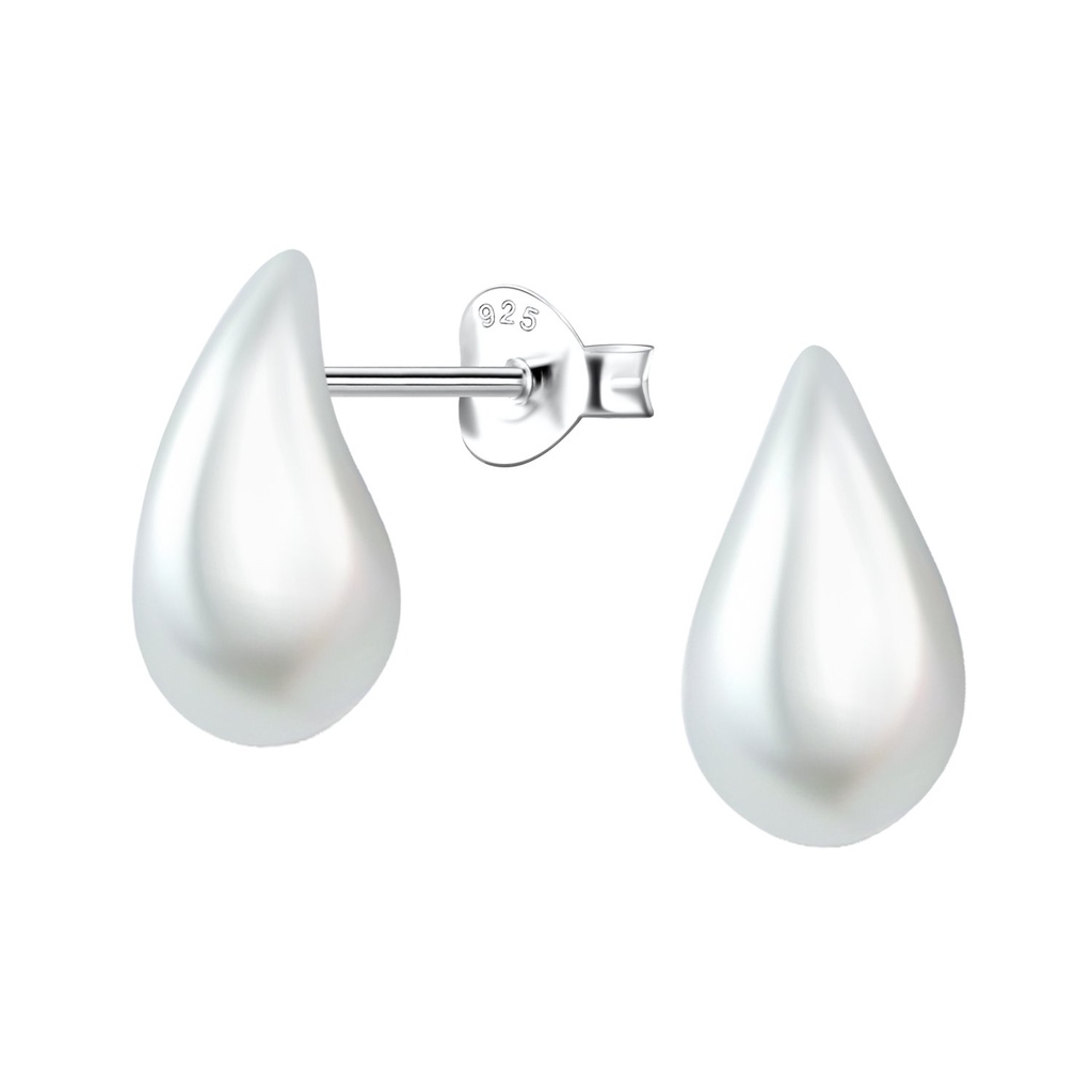[10036371] Puces d'oreilles en argent avec perle goutte