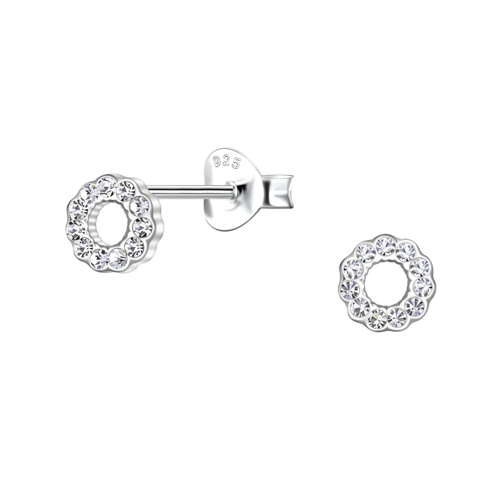 Silver Circle Stud Earrings