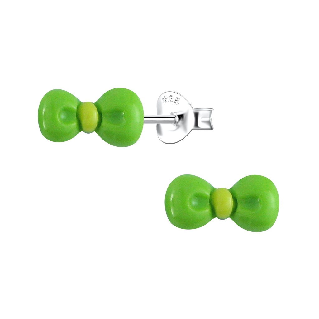 Puces d'oreilles en argent avec nœud en résine