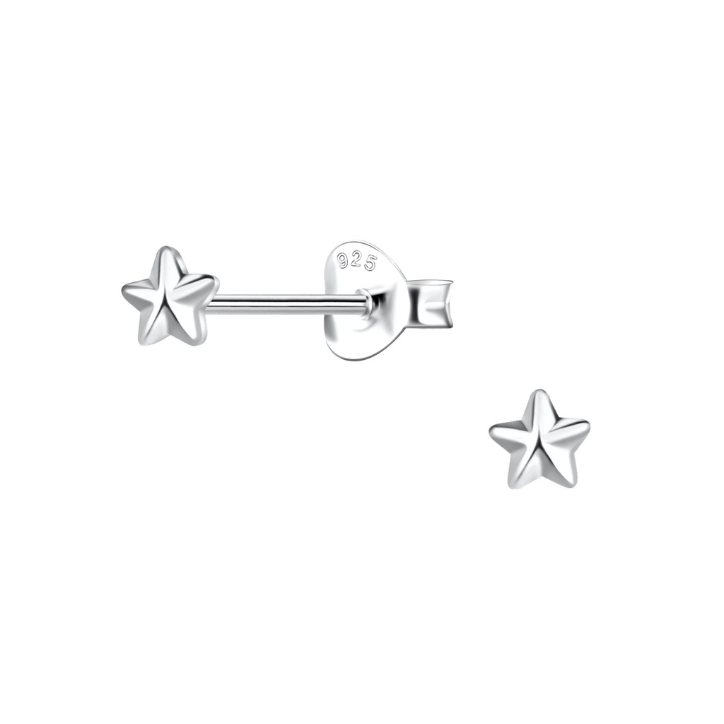 [10036109] Silver Star Stud Earrings 