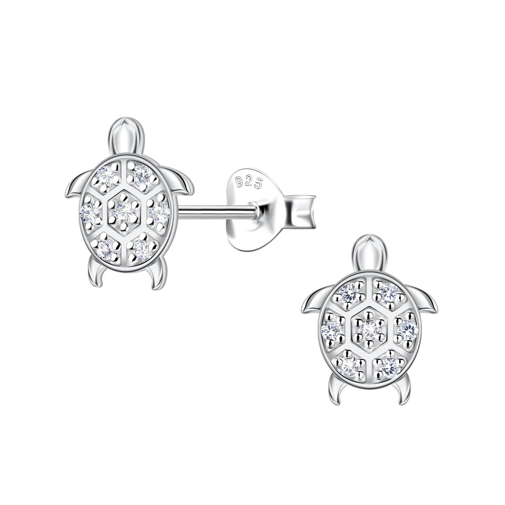 Puces d'oreilles tortue en argent