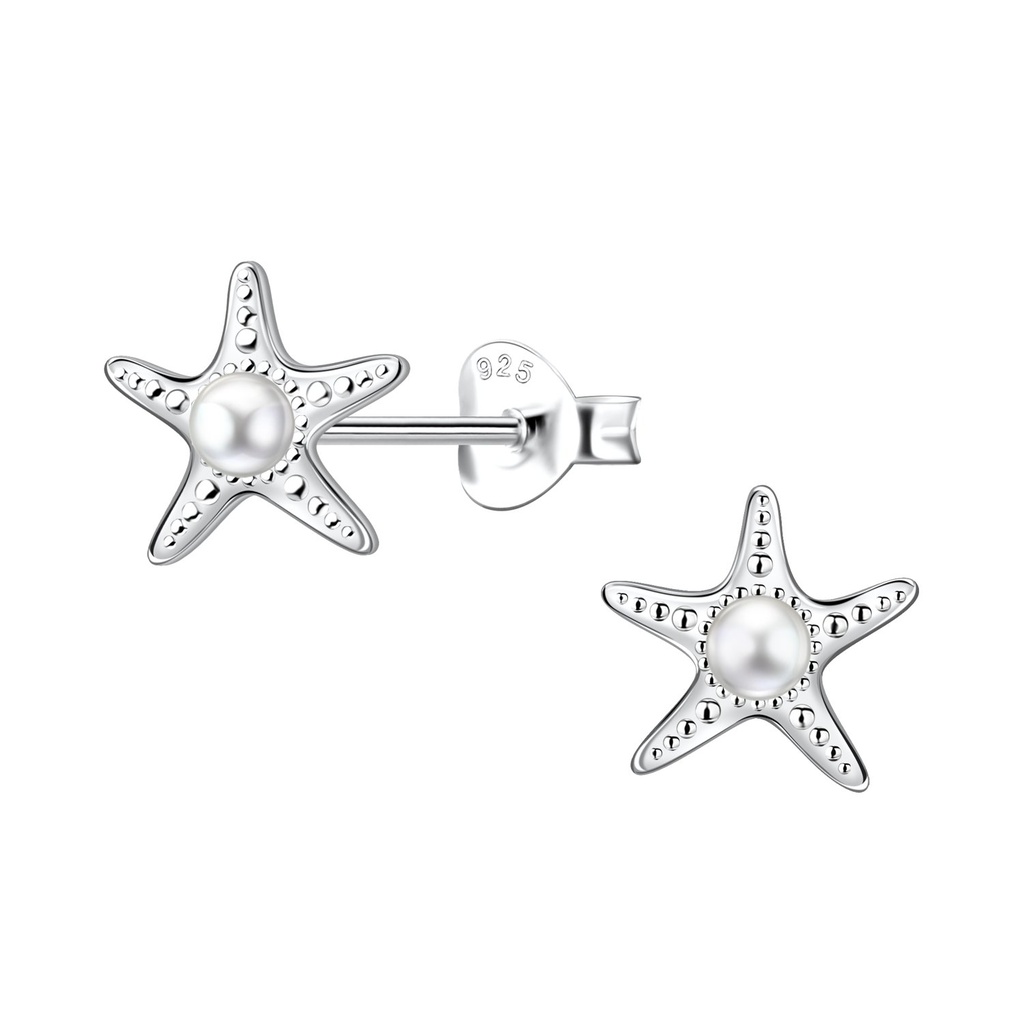 Silver Starfish Stud Earrings