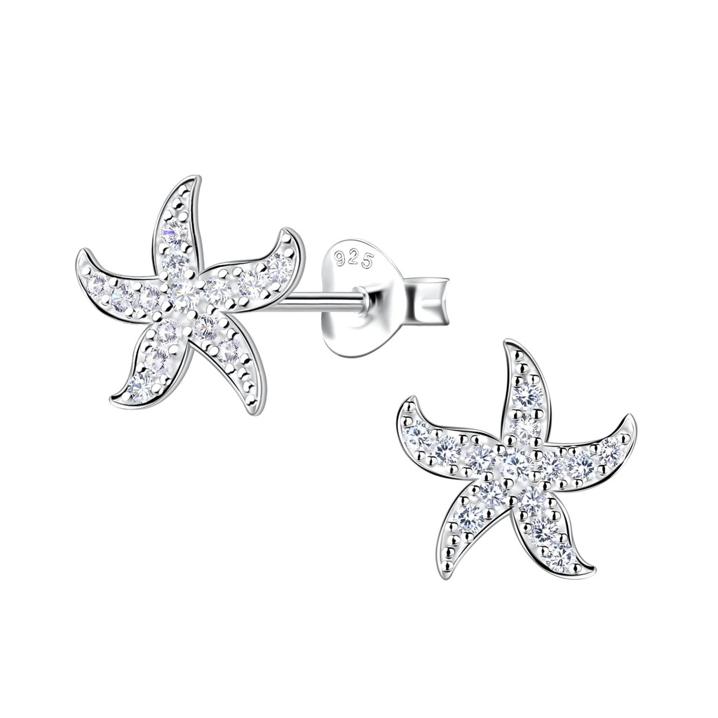 [10035270] Silver Starfish Stud Earrings