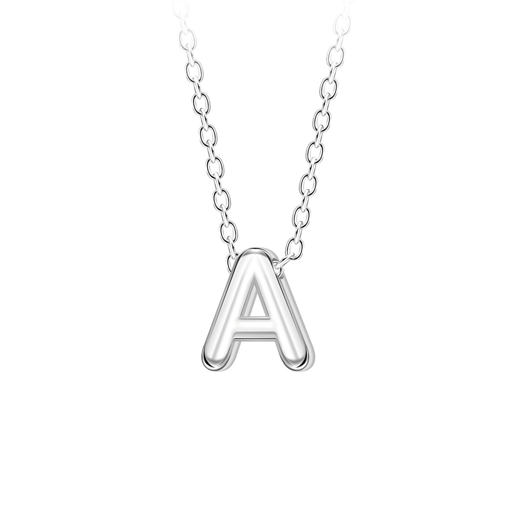 Collier de perles lettre A en argent