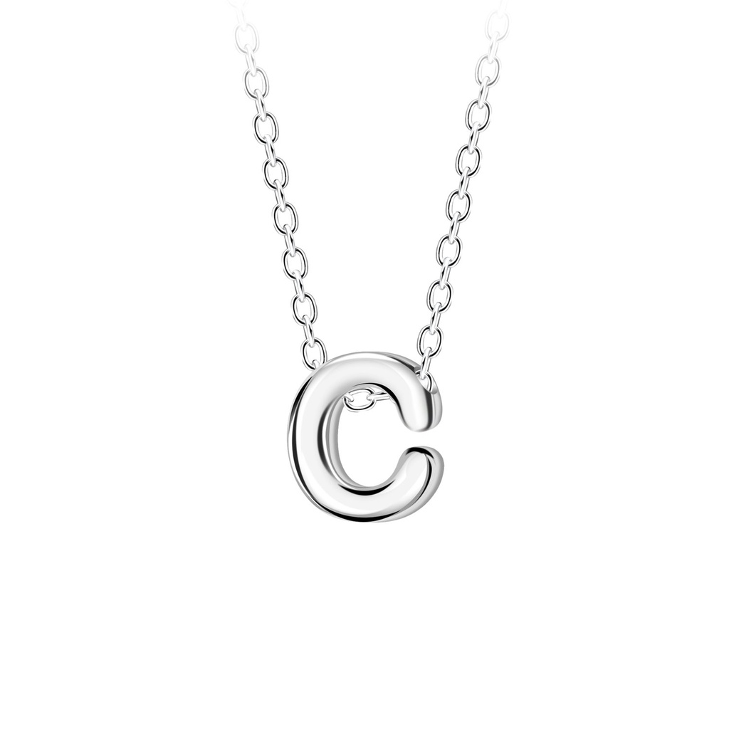 Collier de perles lettre C en argent