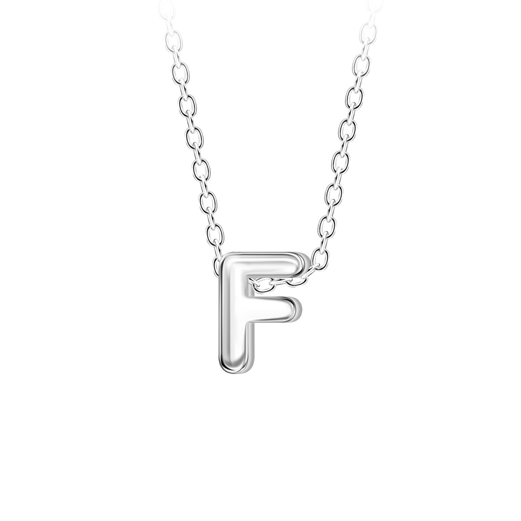 Collier de perles lettre F en argent