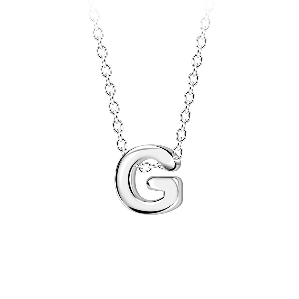 Silver Letter G Beaded Necklace