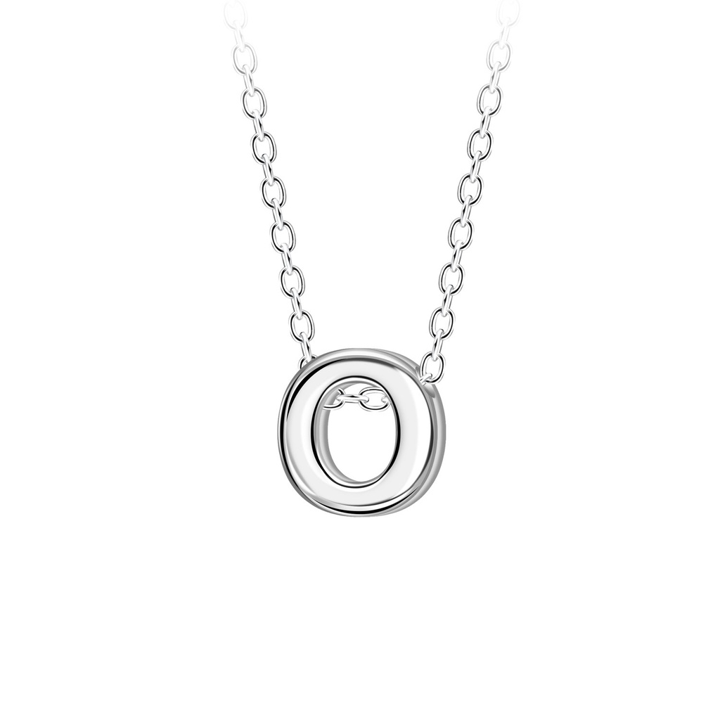 Collier de perles lettre O en argent