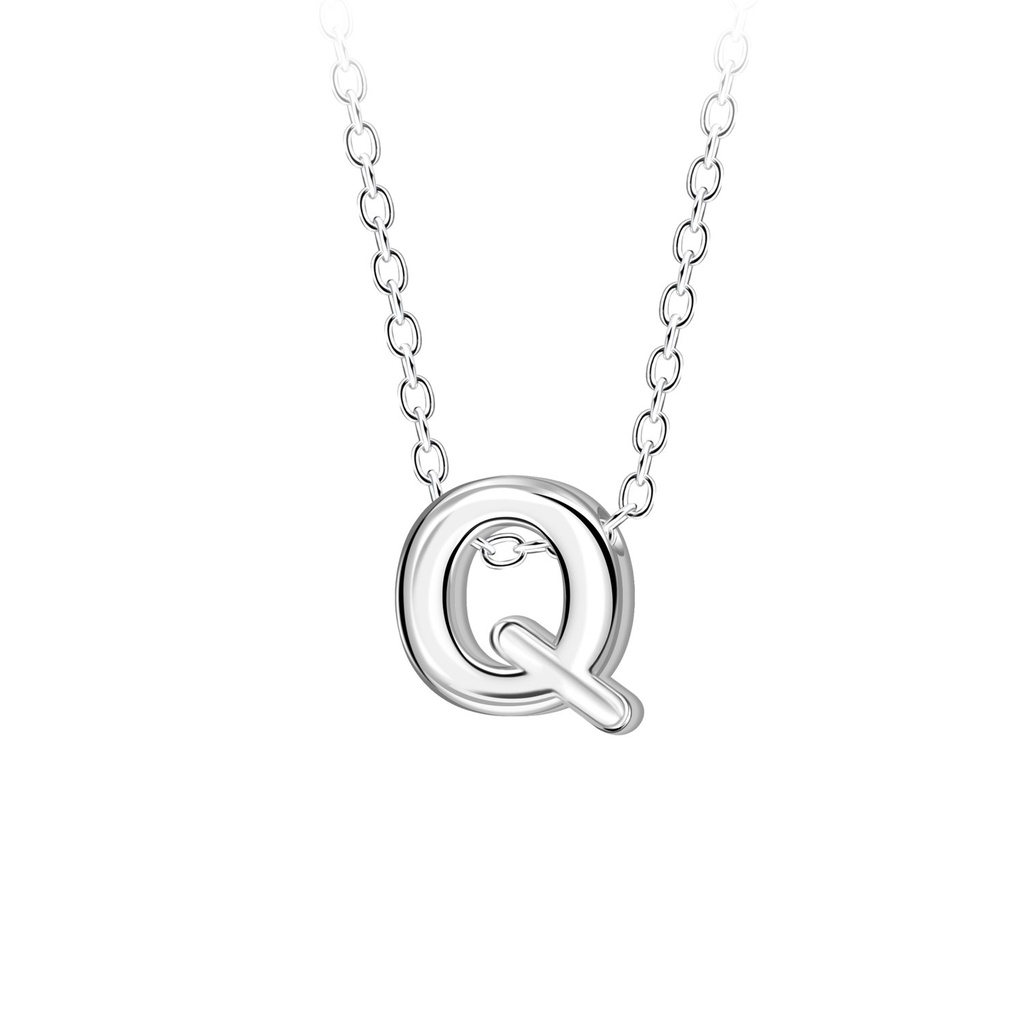 Collier de perles lettre Q en argent
