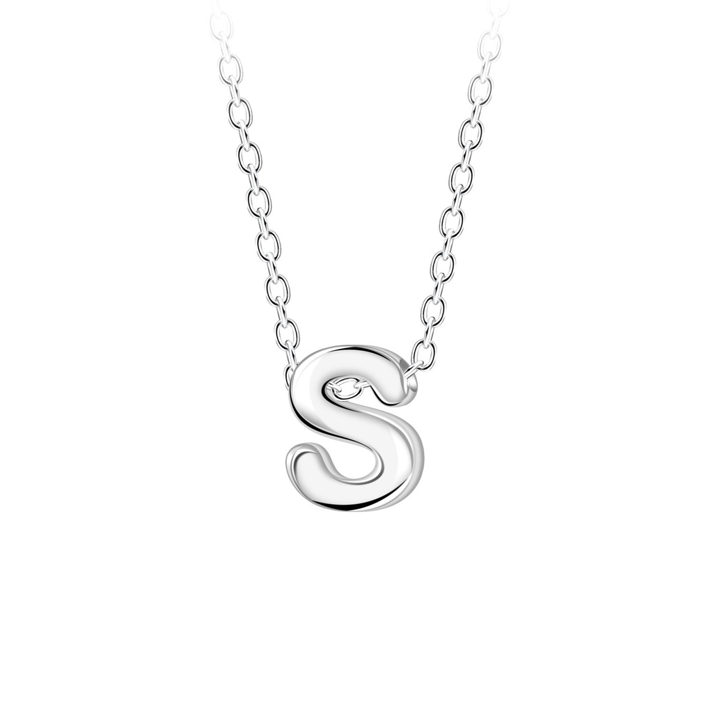 Silver Letter S Beaded Necklace