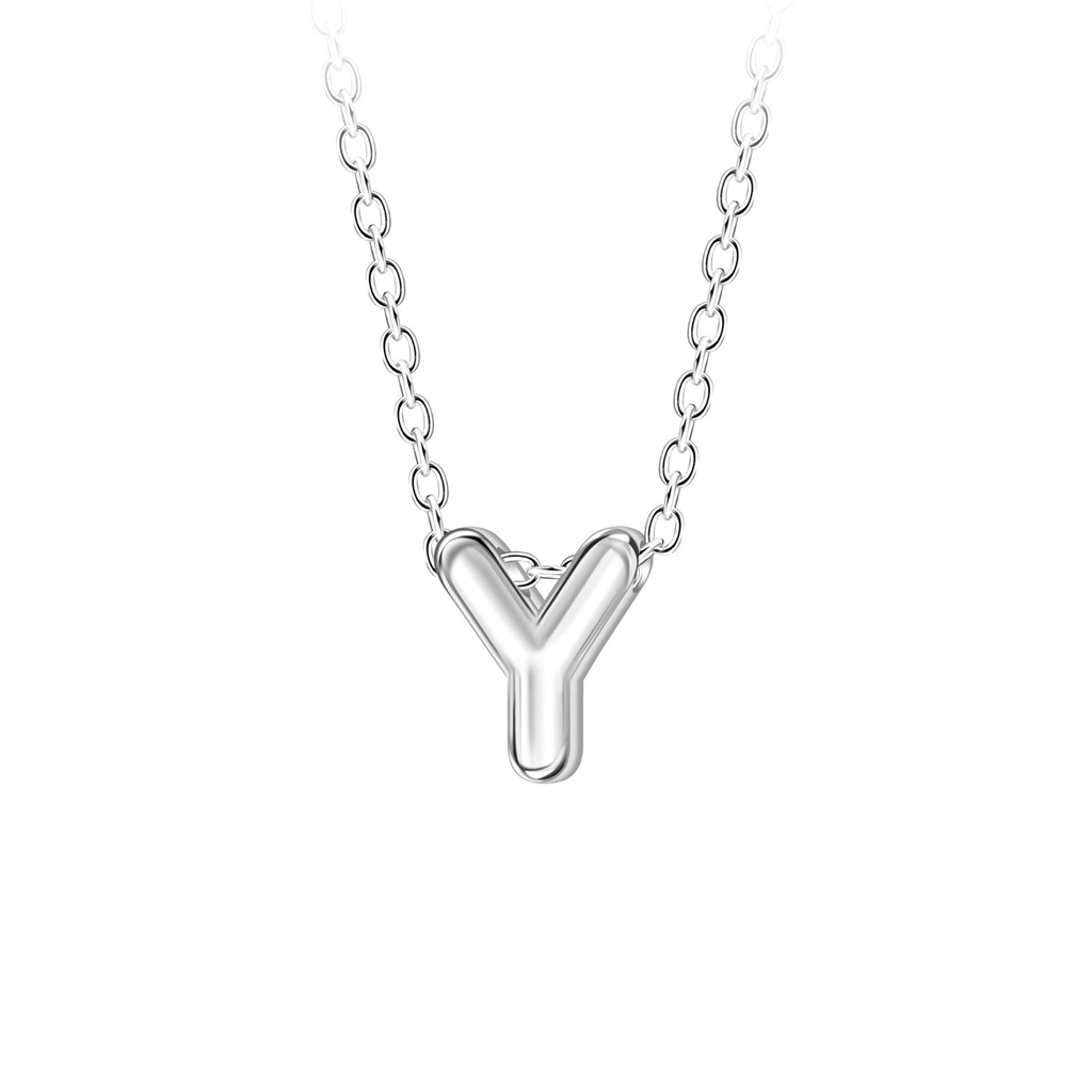 Collier de perles lettre Y en argent