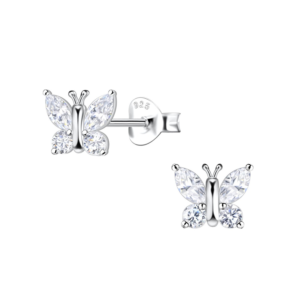 Silver Butterfly Stud Earrings