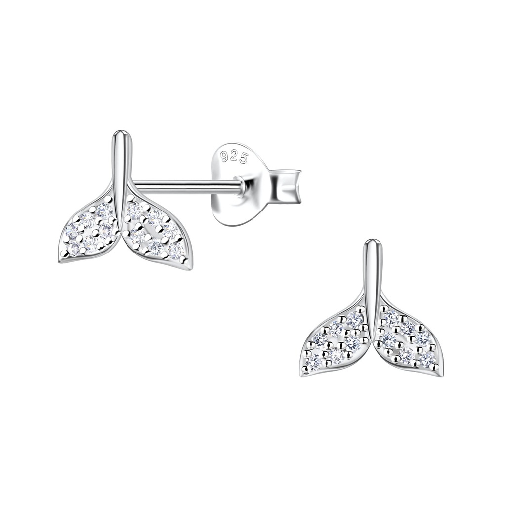 Puces d'oreilles queue de sirène en argent