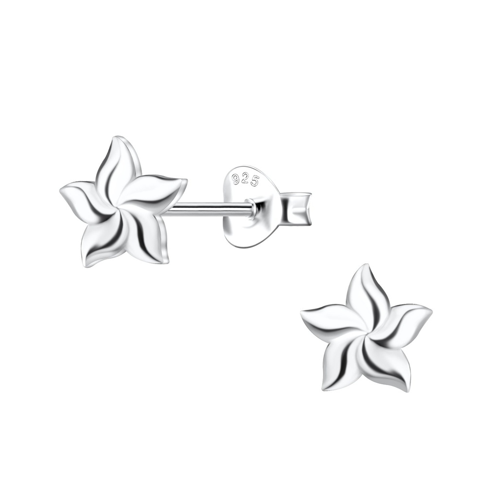 Puces d'oreilles étoile de mer en argent