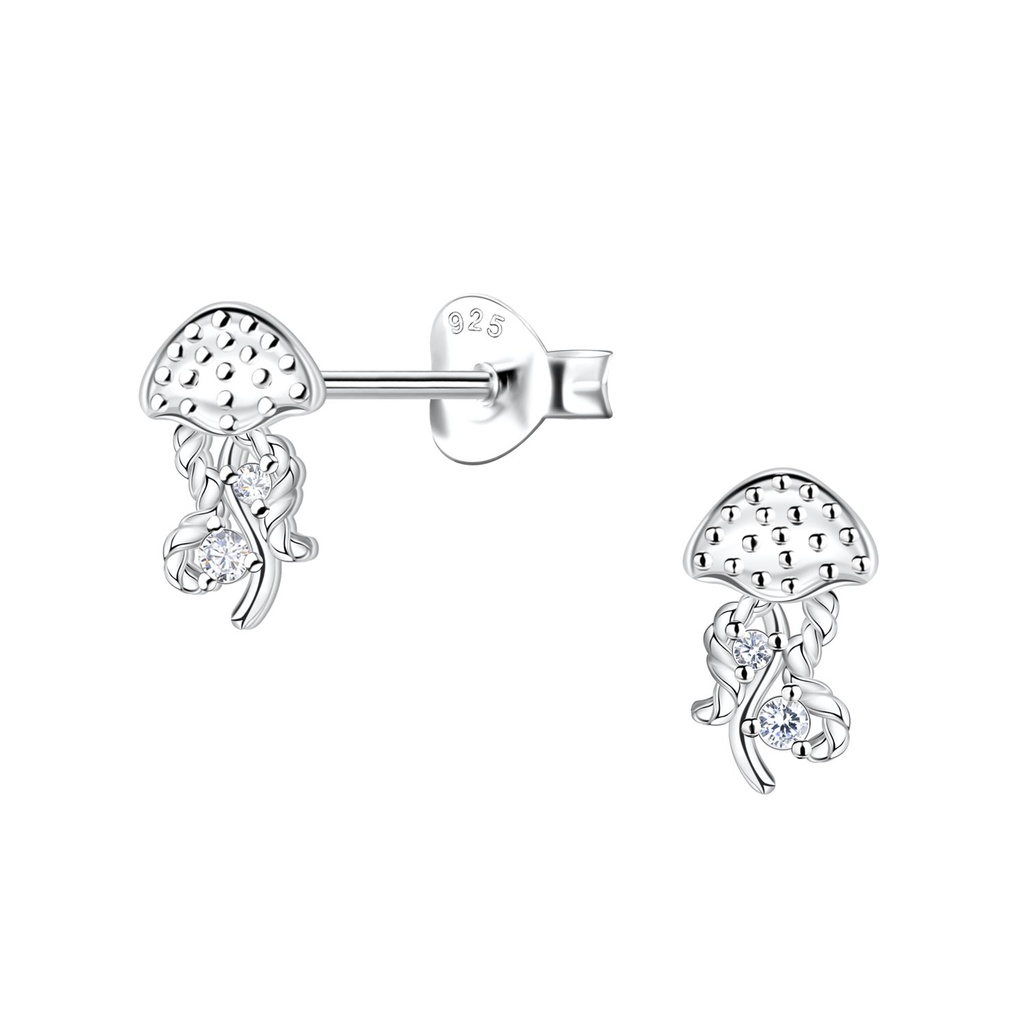 Puces d'oreilles méduse en argent