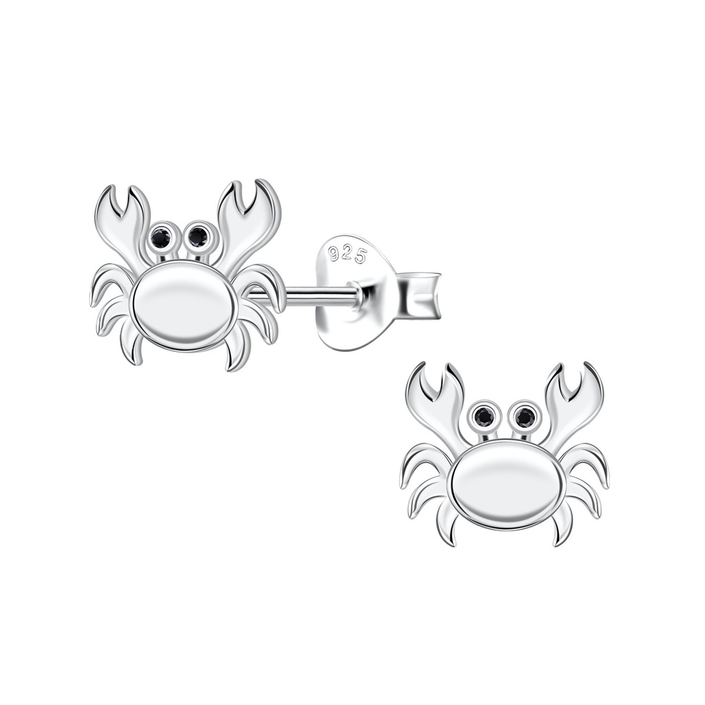 Puces d'oreilles crabe en argent