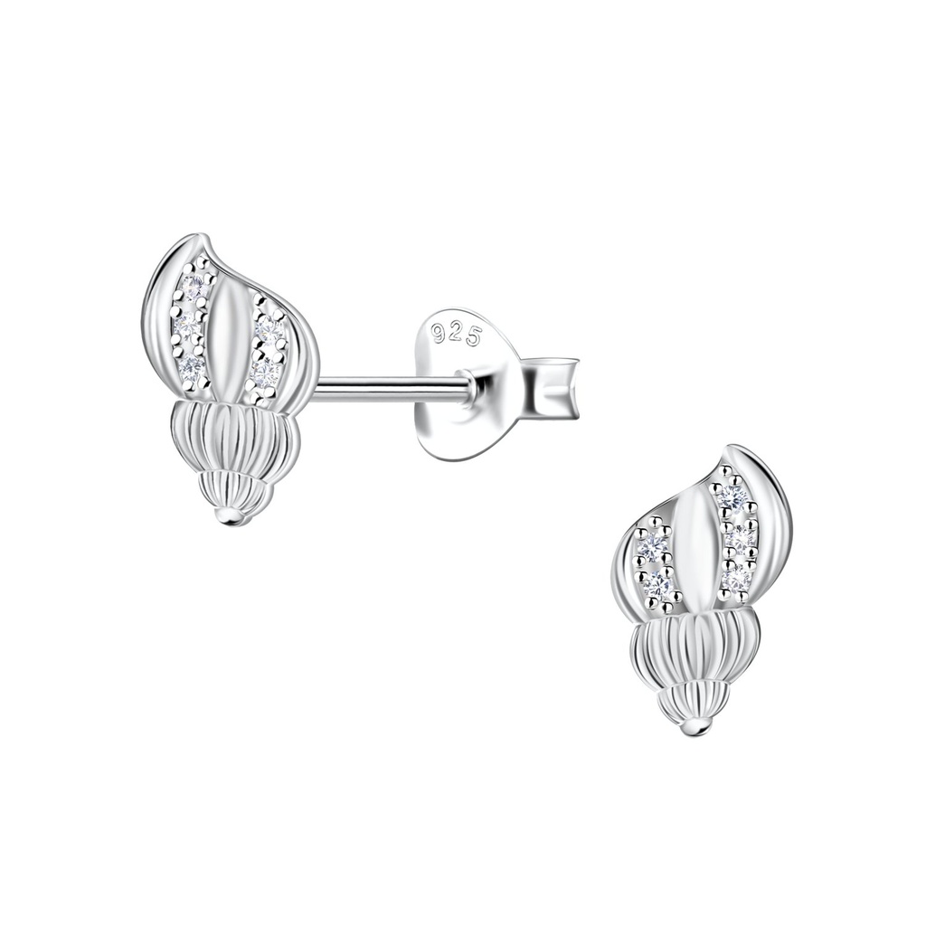 Puces d'oreilles coquillage en argent